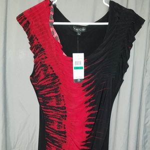Rampage Red & Black Sleeveless Dress